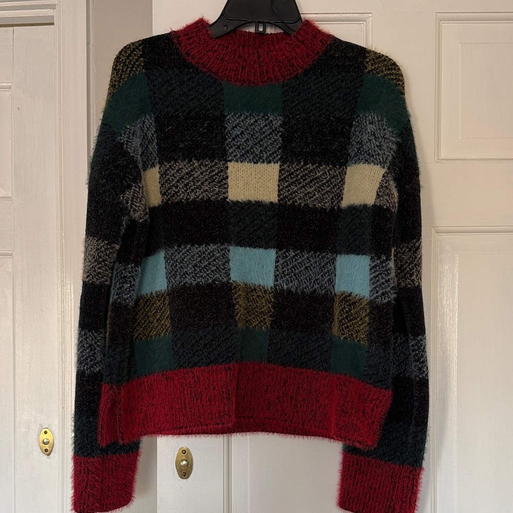Moth Red and Black Plaid Sweater